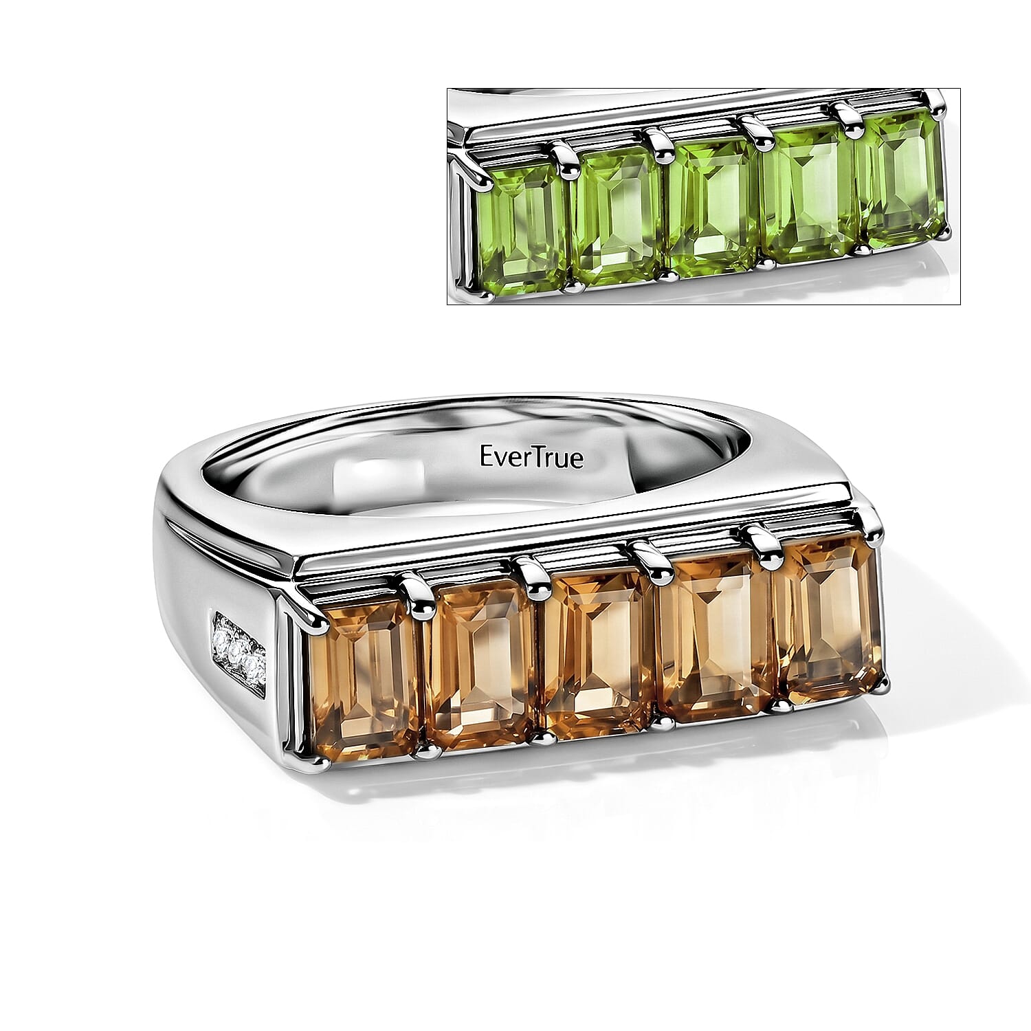 EverTrue Autumn Alexite, Moissanite Men's Ring in Platinum Bond (Size 10.0) 2.75 ctw