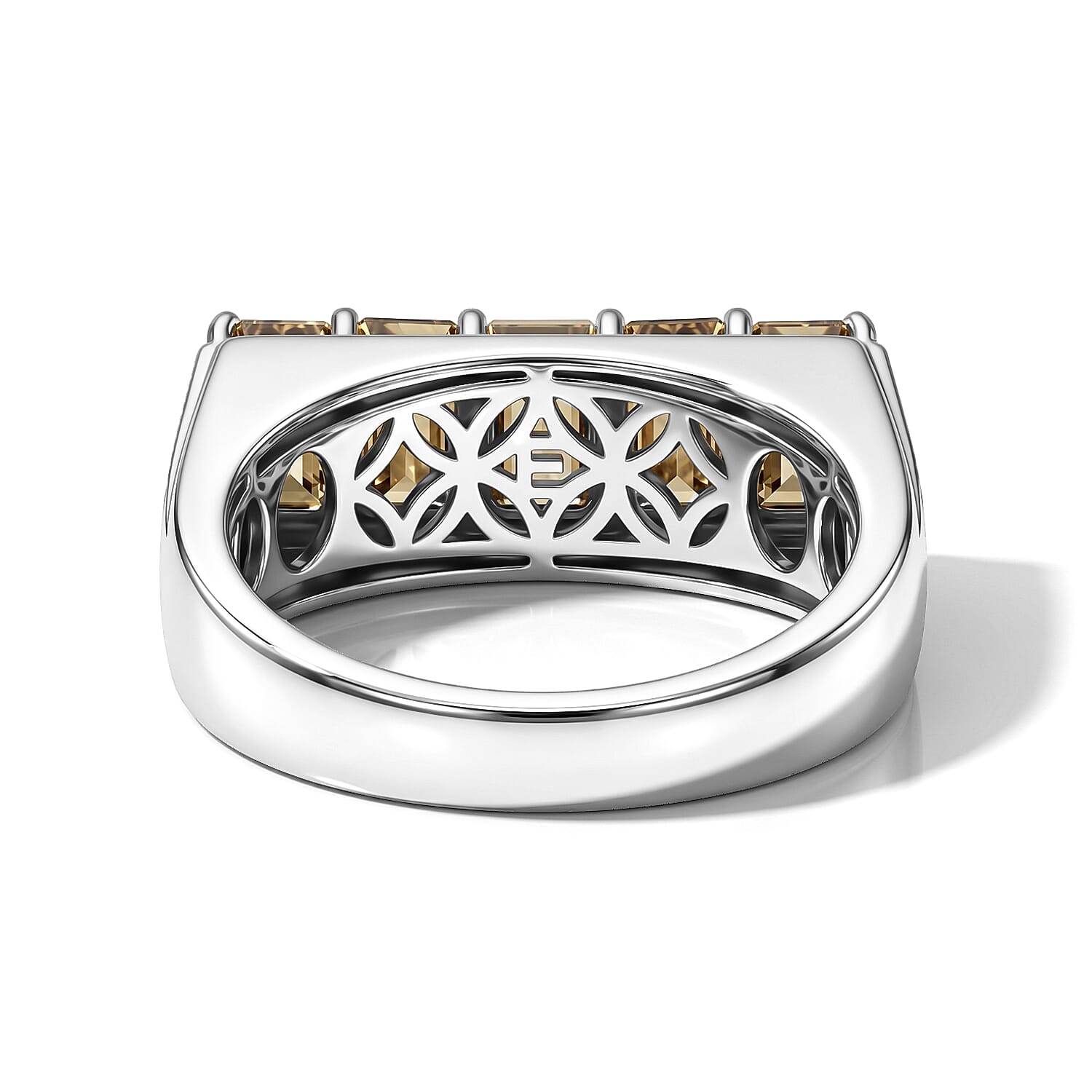EverTrue Autumn Alexite and Moissanite 2.75 ctw Men's Ring in Platinum Bond (Size 10.0)
