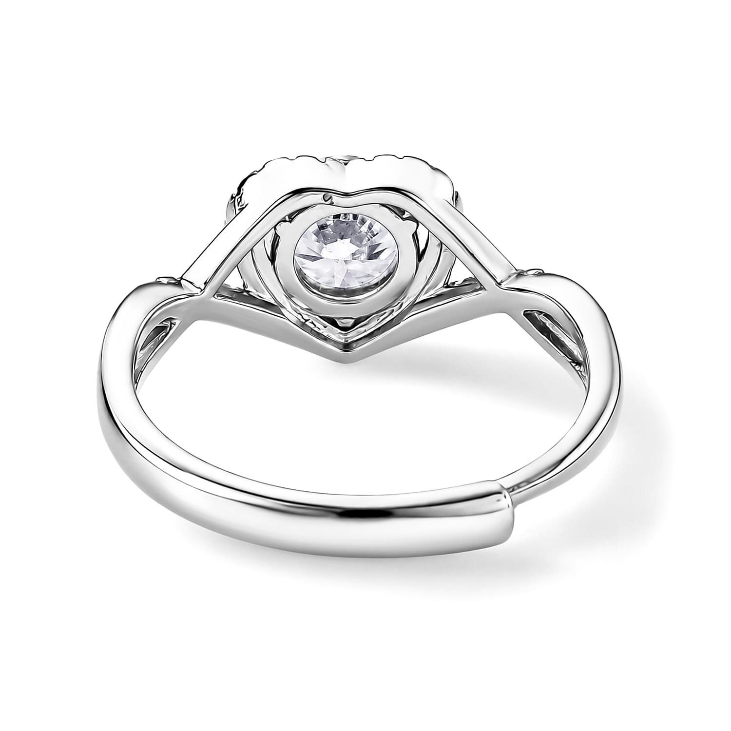White Moissanite 5.00 ctw Ring in Silvertone (Adjustable)