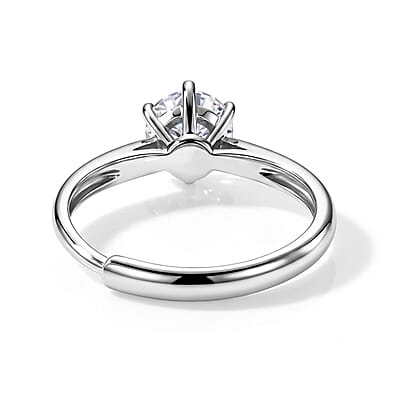 White Moissanite 3.00 ctw Ring in Silvertone (Adjustable)