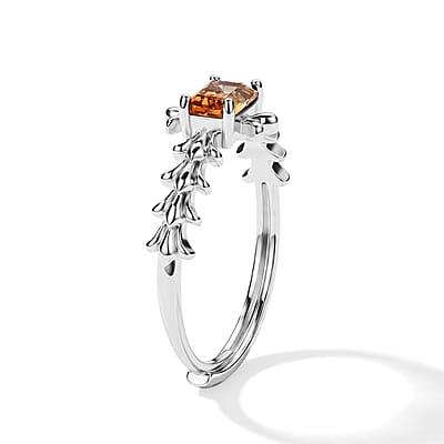 Citrine 2.00 ctw Ring in Silvertone (Adjustable)