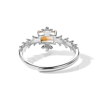 Citrine 2.00 ctw Ring in Silvertone (Adjustable)