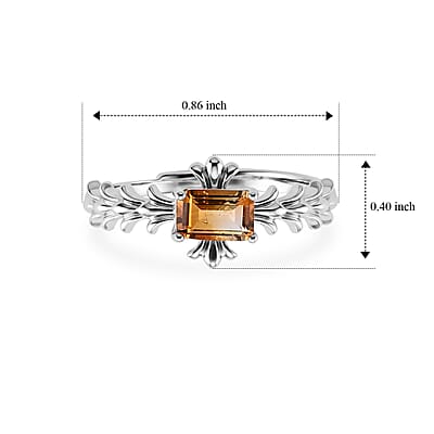 Citrine 2.00 ctw Ring in Silvertone (Adjustable)