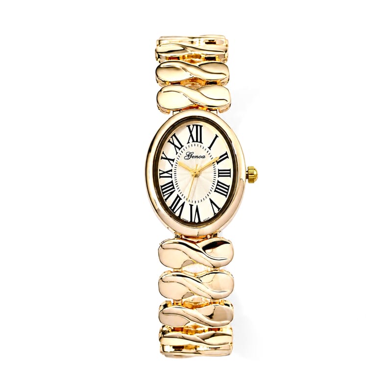 Deal of the Day Genoa PC21S Japan Movement Watch with ION Plated YG Stainless Steel Strap