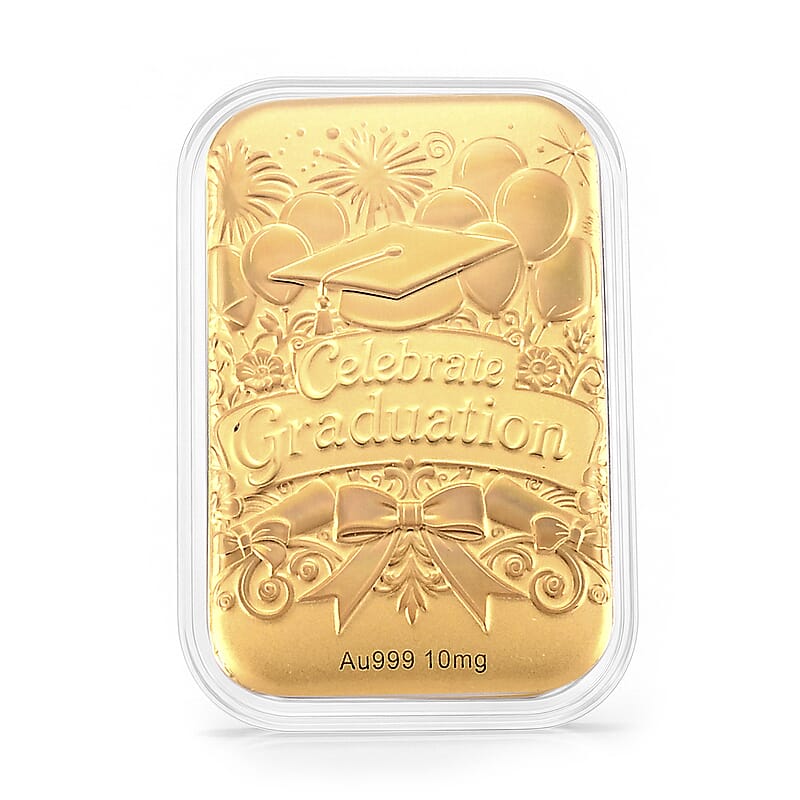 24K Gold Graduation Celebration Embossed Sheet (31x45.5mm) 10mg