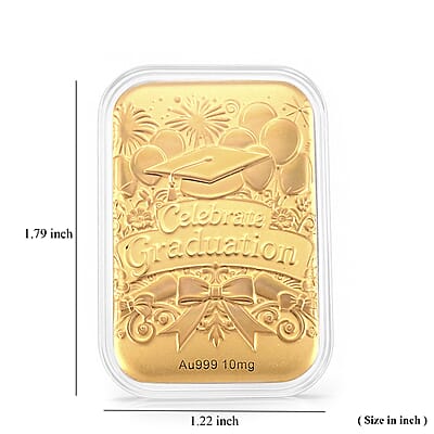 24K Gold Graduation Celebration Embossed Sheet (31x45.5mm) 10mg