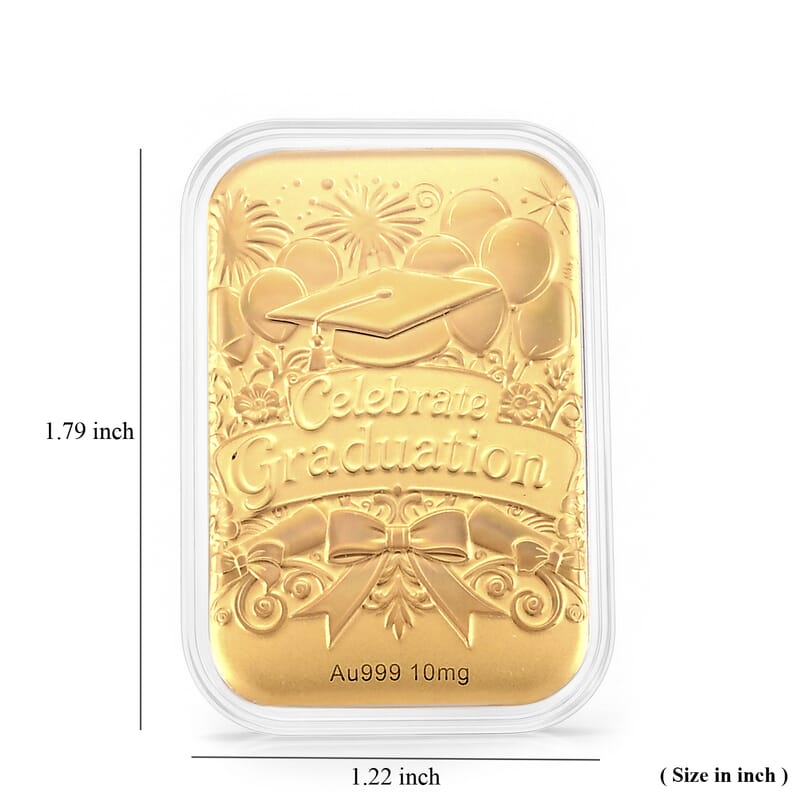 24K Gold Graduation Celebration Embossed Sheet (31x45.5mm) 10mg