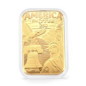 24K Gold A Legacy of Liberty &ndash; 250 Years of Freedom Embossed Sheet (31x45.5mm) 10mg (Custom Light Display Box Free with Purchase)