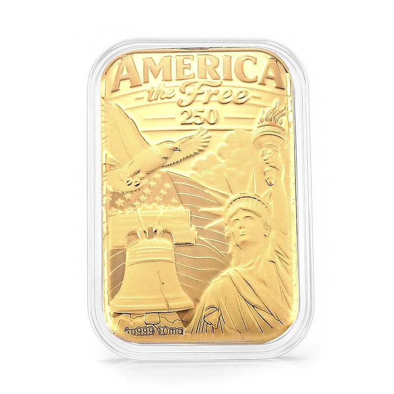 24K Gold A Legacy of Liberty – 250 Years of Freedom Embossed Sheet (31x45.5mm) 10mg