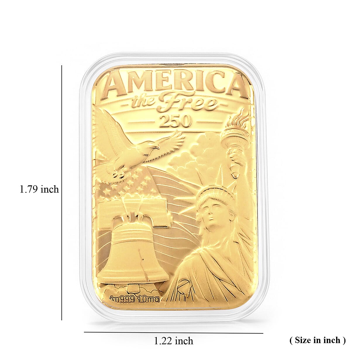 24K Gold A Legacy of Liberty &ndash; 250 Years of Freedom Embossed Sheet (31x45.5mm) 10mg (Custom Light Display Box Free with Purchase) image number 4