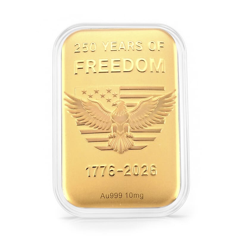 Doorbuster 24K Gold American Eagle – 250 Years of Freedom Embossed Sheet (31x45.5mm) 10mg