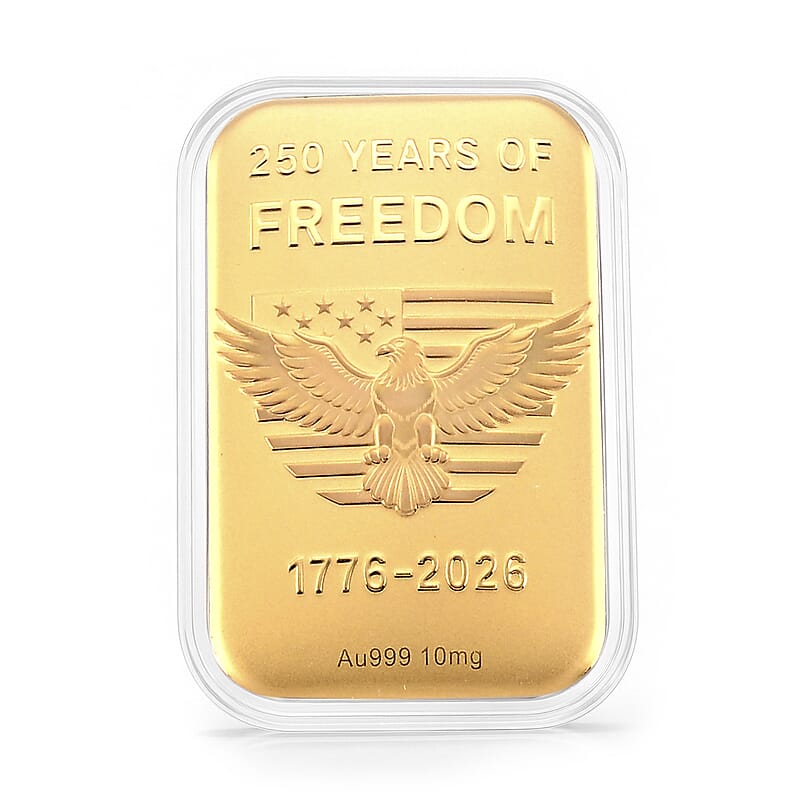 24K Gold American Eagle – 250 Years of Freedom Embossed Sheet (31x45.5mm) 10mg