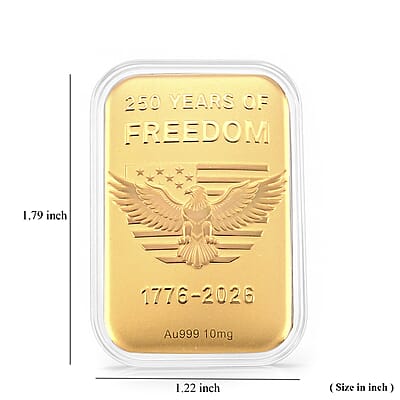 24K Gold American Eagle – 250 Years of Freedom Embossed Sheet (31x45.5mm) 10mg