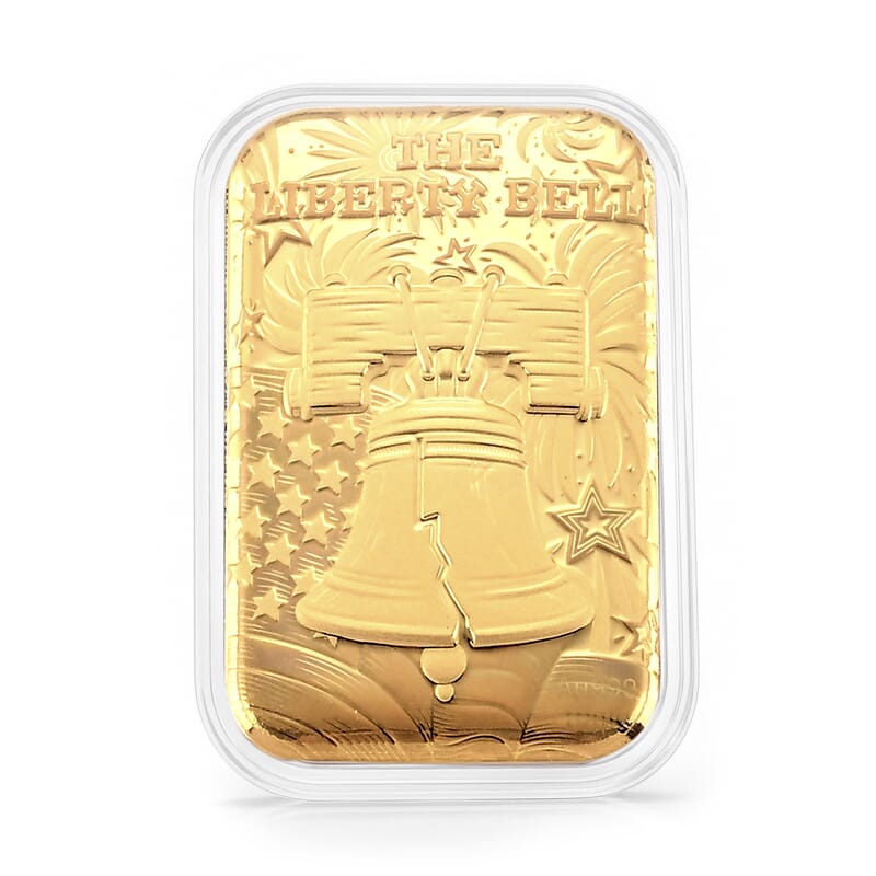 24K Gold The Liberty Bell Embossed Sheet (31x45.5mm) 10mg