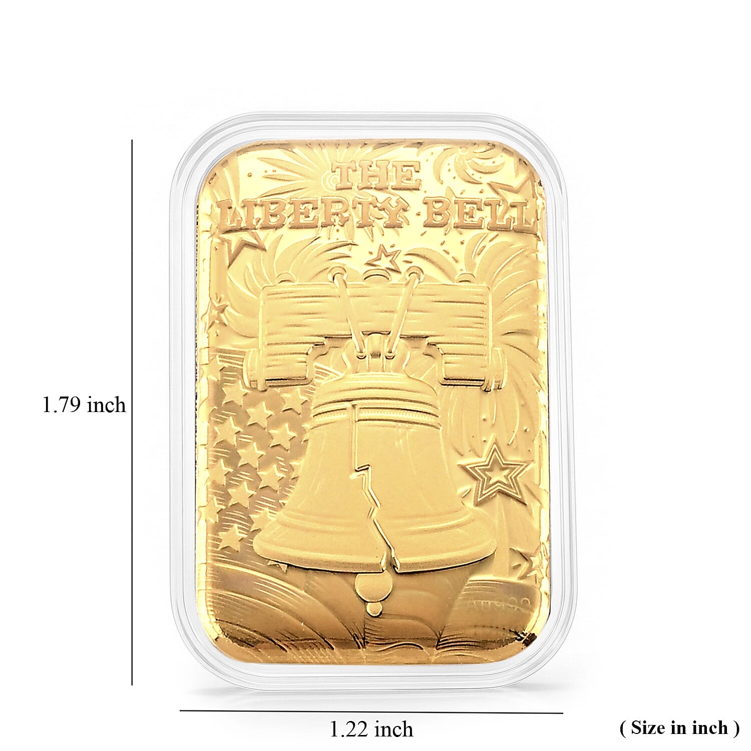 24K Gold The Liberty Bell Embossed Sheet (31x45.5mm) 10mg (Custom Light Display Box Free with Purchase)