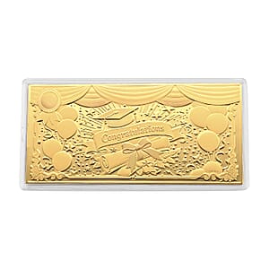 24K Gold Graduation Collectible - Congratulations Embossed Sheet (15.5x7.5cm) 100mg