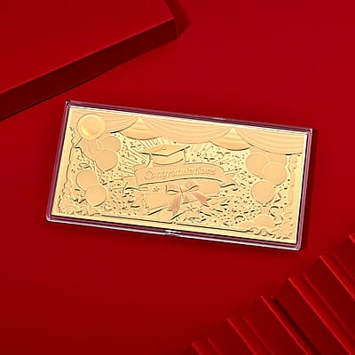 24K Gold Graduation Collectible - Congratulations Embossed Sheet (15.5x7.5cm) 100mg