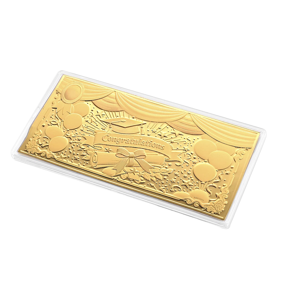 24K Gold Graduation Collectible - Congratulations Embossed Sheet (15.5x7.5cm) 100mg image number 2