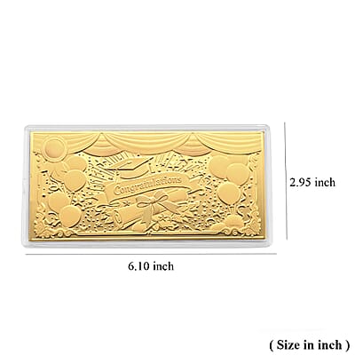 24K Gold Graduation Collectible - Congratulations Embossed Sheet (15.5x7.5cm) 100mg