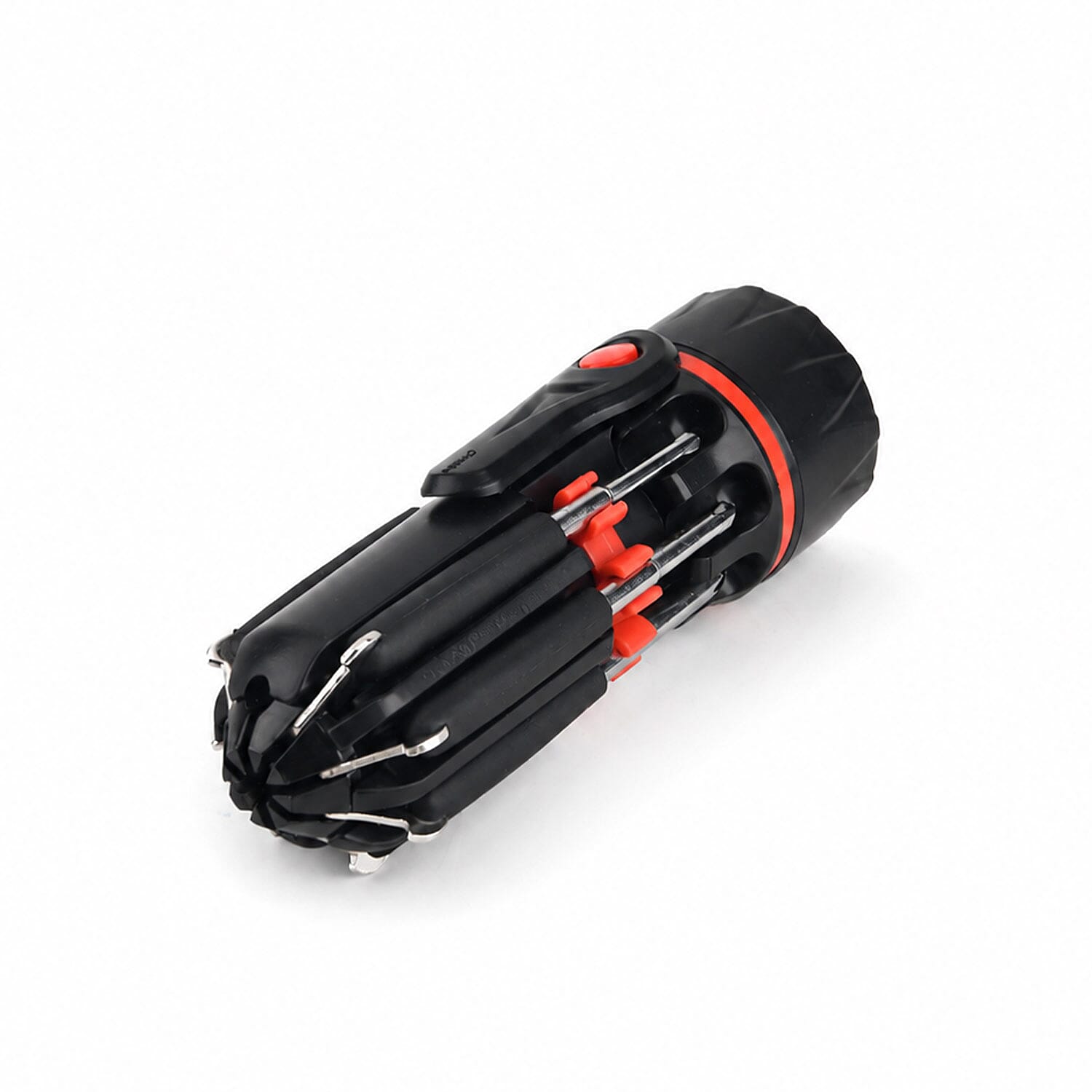 Black 8 in 1 Multifunctional Portable Screwdriver with LED Torch (3AAA Batterie Not Included)