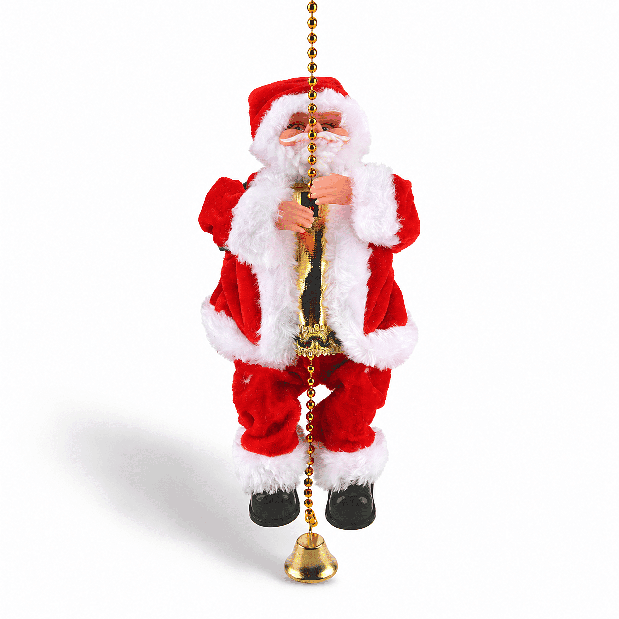 Livmore Red Musical Climbing Santa Toy with Light Up Head (3xAA Battery Not Included)