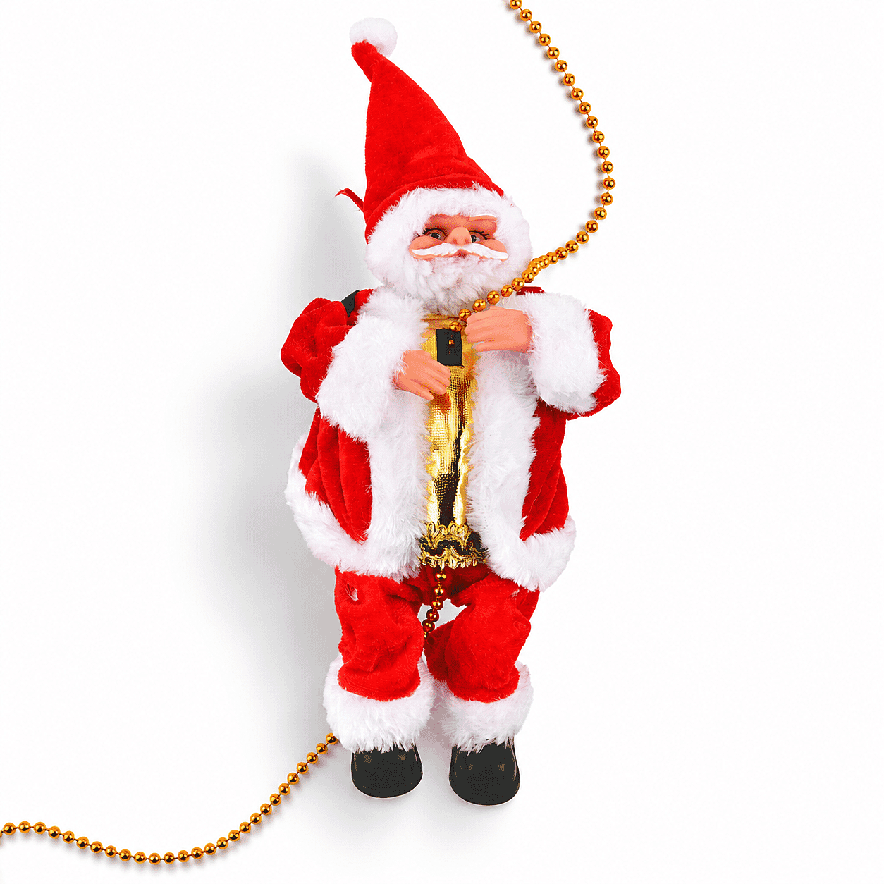 Livmore Red Musical Climbing Santa Toy with Light Up Head (3xAA Battery Not Included)