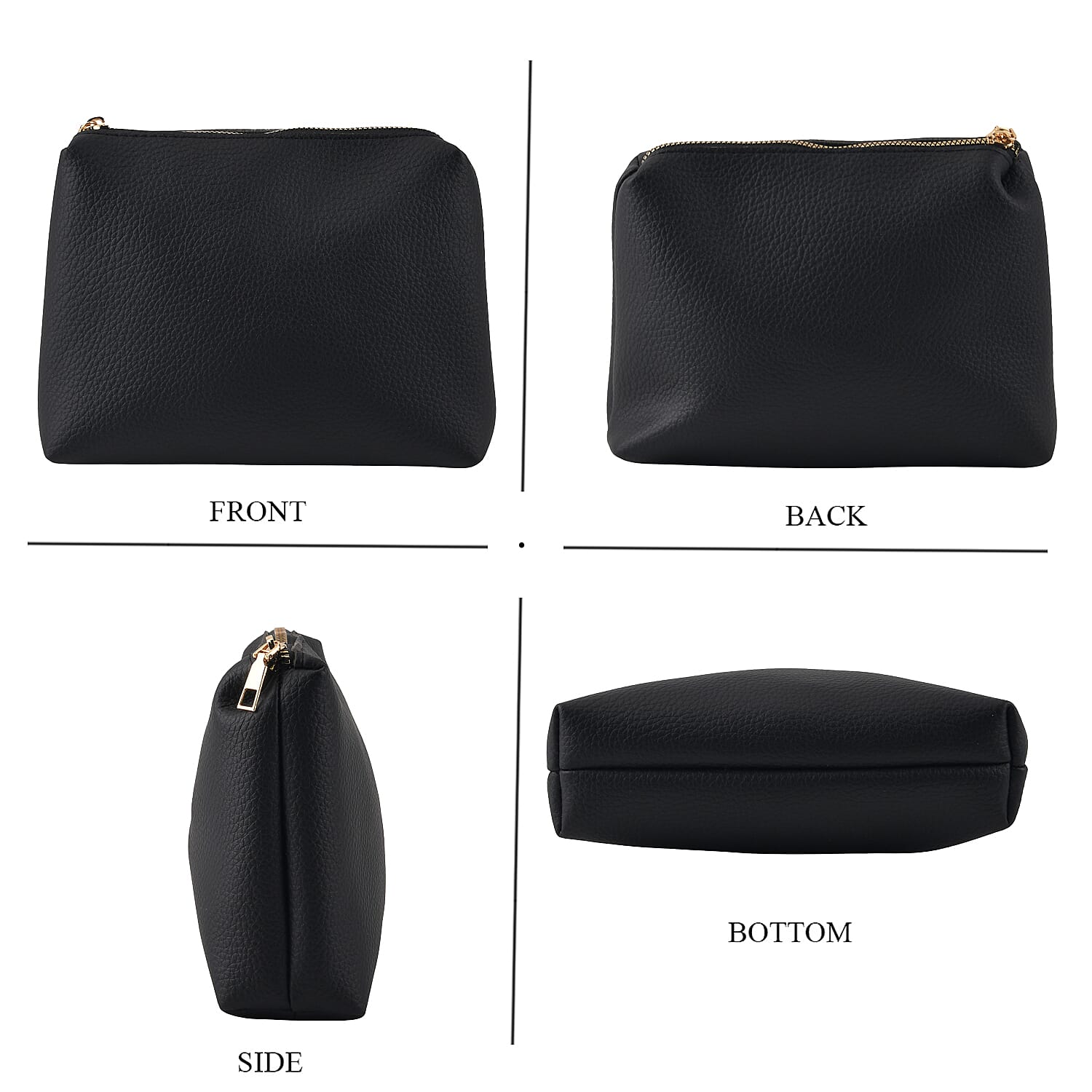 Black Genuine Leather Bag and Set of Phone Bag