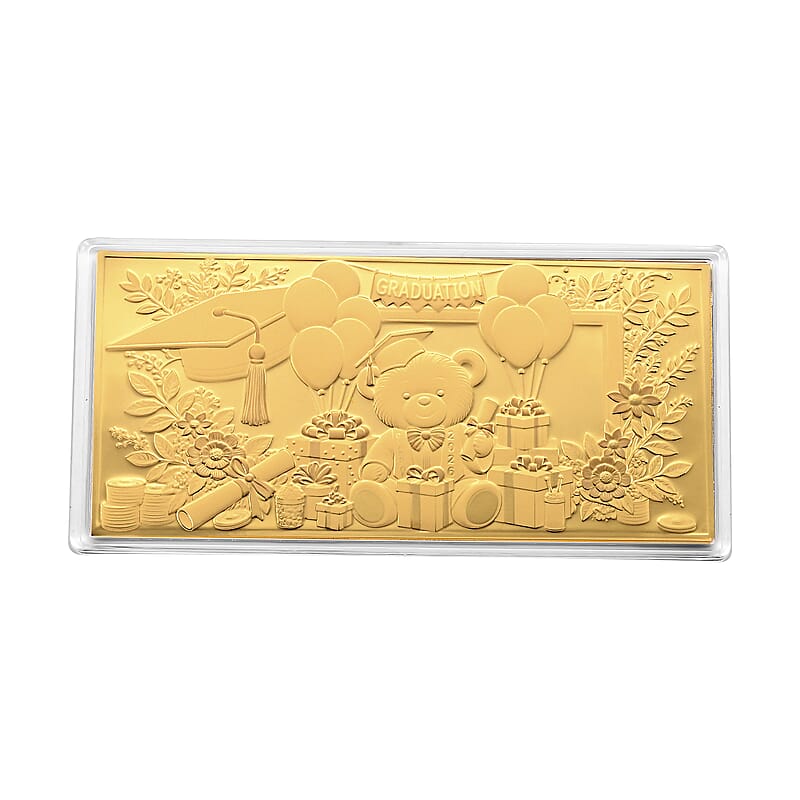 24K Gold Rainbow Effect Graduation Celebration 2026 Embossed Sheet (155x75mm) 100mg