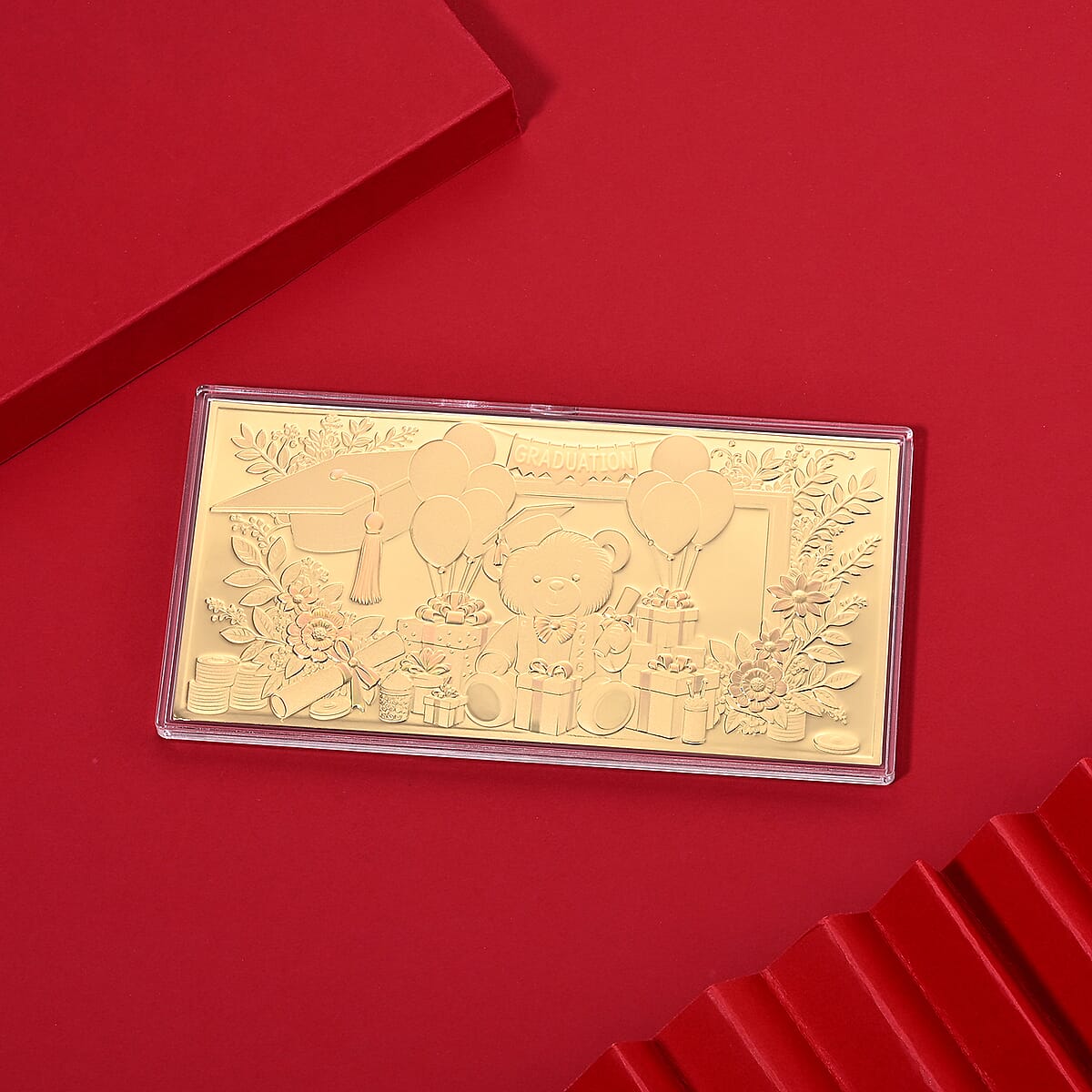 24K Gold Graduation Celebration 2026 Embossed Sheet (155x75mm) 100mg image number 1