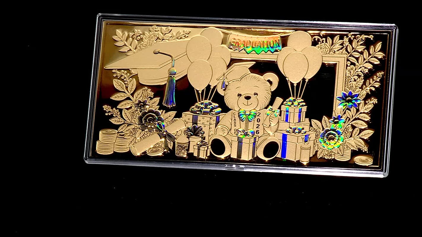 24K Gold Graduation Celebration 2026 Embossed Sheet (155x75mm) 100mg