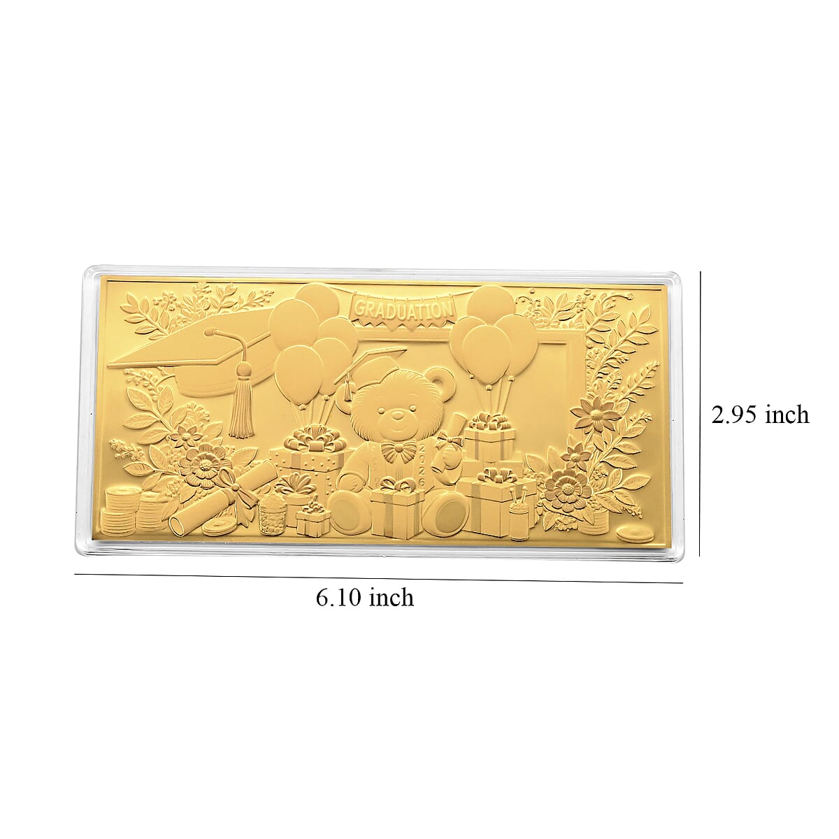 24K Gold Graduation Celebration 2026 Embossed Sheet (155x75mm) 100mg image number 4