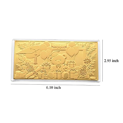 24K Gold Rainbow Effect Graduation Celebration 2026 Embossed Sheet (155x75mm) 100mg