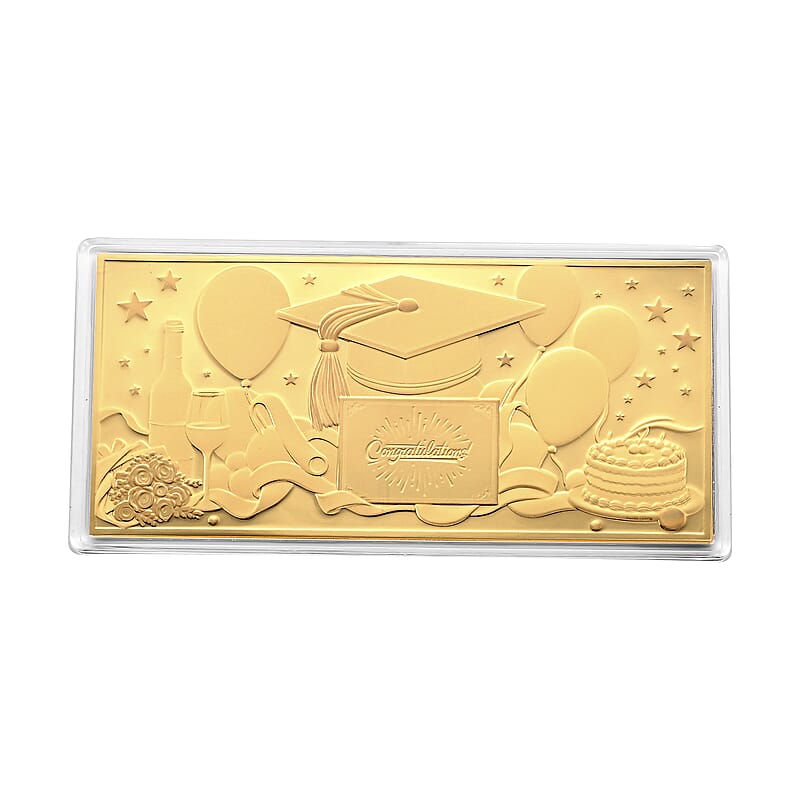 24K Gold Rainbow Effect Dreams Achieved, Futures Begin Collectible Embossed Sheet (155x75mm) 100mg