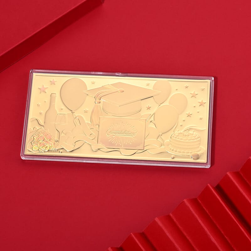 24K Gold Rainbow Effect Dreams Achieved, Futures Begin Collectible Embossed Sheet (155x75mm) 100mg