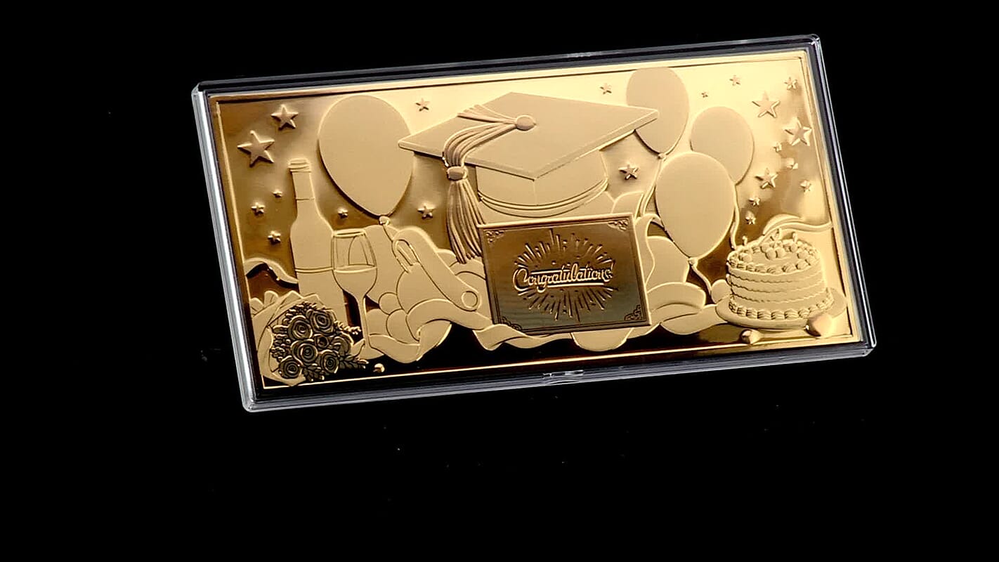 24K Gold Dreams Achieved, Futures Begin Collectible Embossed Sheet (155x75mm) 100mg