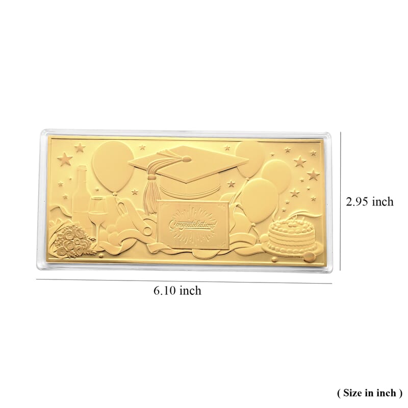 24K Gold Rainbow Effect Dreams Achieved, Futures Begin Collectible Embossed Sheet (155x75mm) 100mg