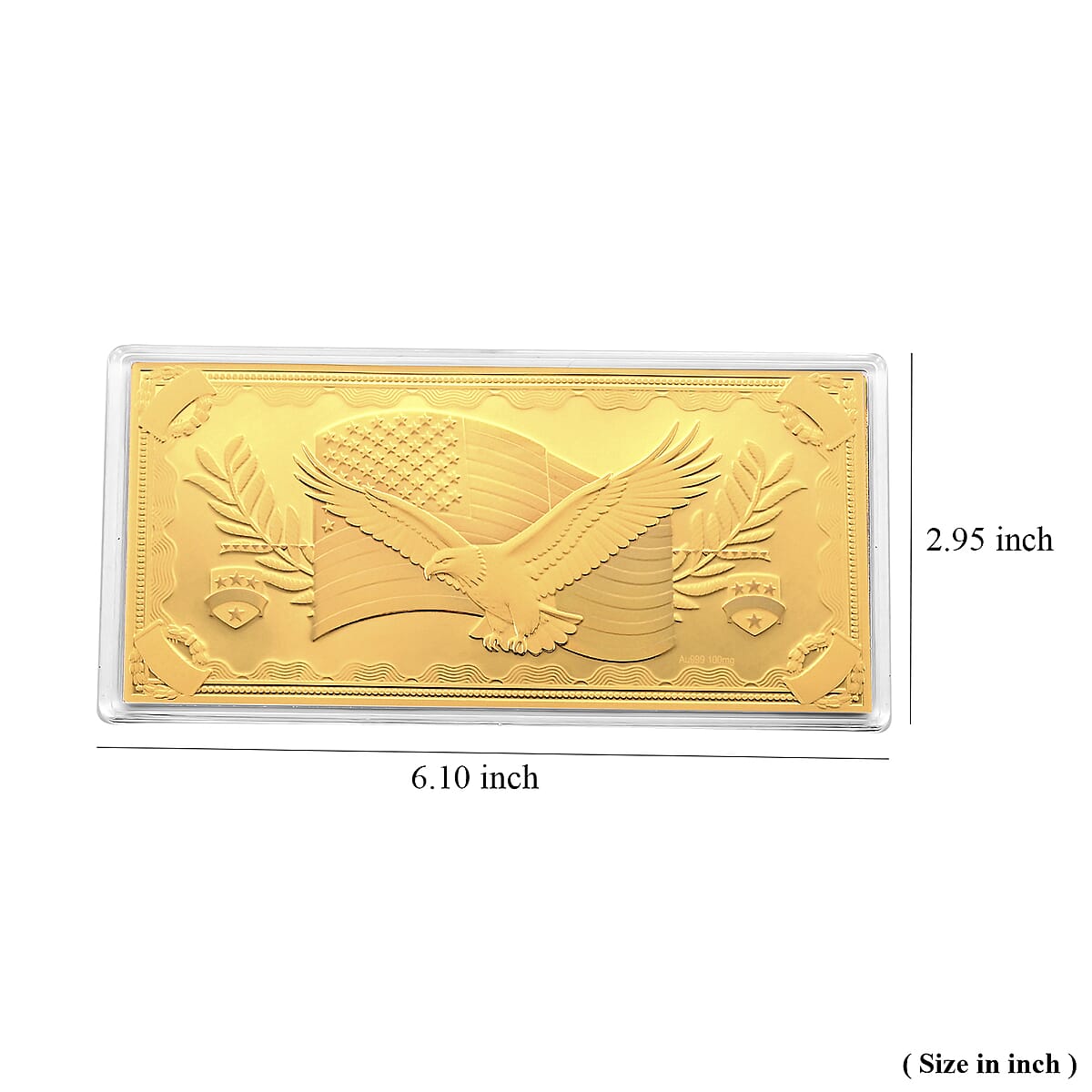 24K Gold Soaring Eagle &ndash; United States Flag Embossed Sheet (155x75mm) 100mg image number 4