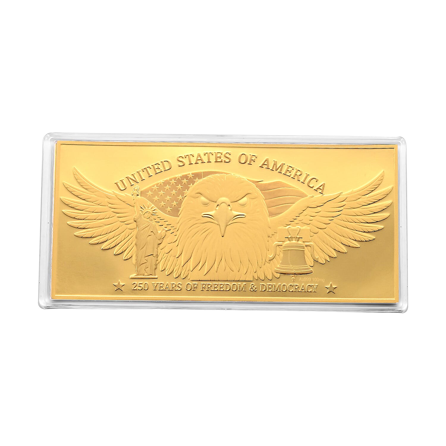 24K Gold American Heritage – 250 Years of Freedom Embossed Sheet (100mg)