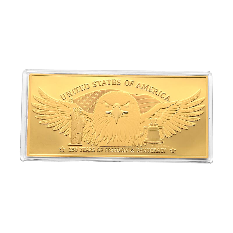 24K Gold American Heritage – 250 Years of Freedom Embossed Sheet (100mg)