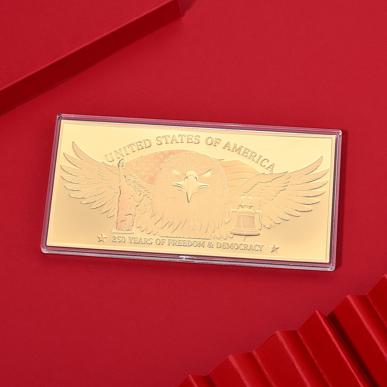 24K Gold American Heritage – 250 Years of Freedom Embossed Sheet (100mg)