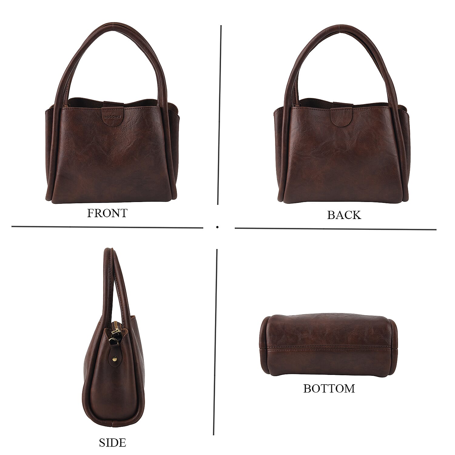 Coffee Genuine Leather Phone Bag