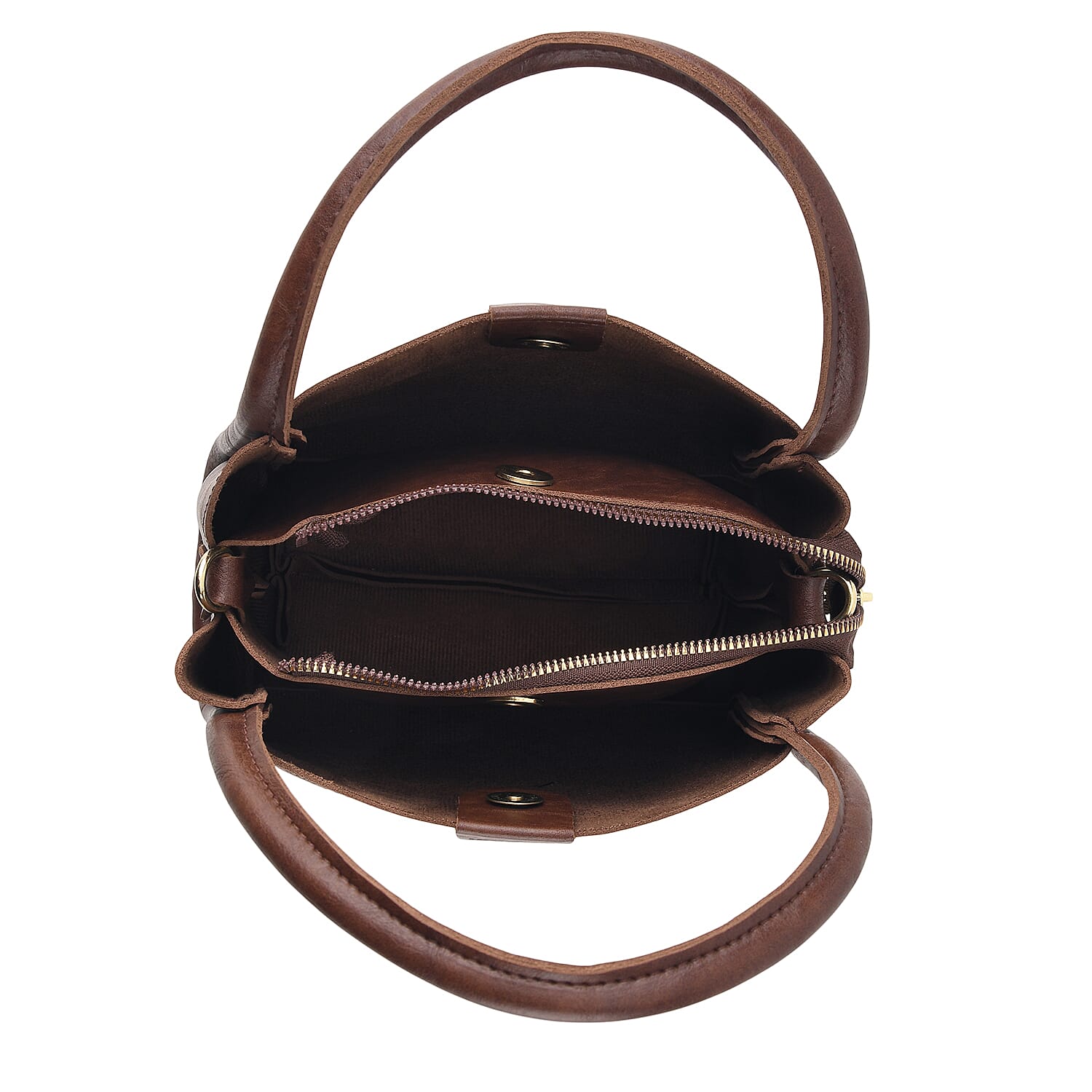 Coffee Genuine Leather Phone Bag