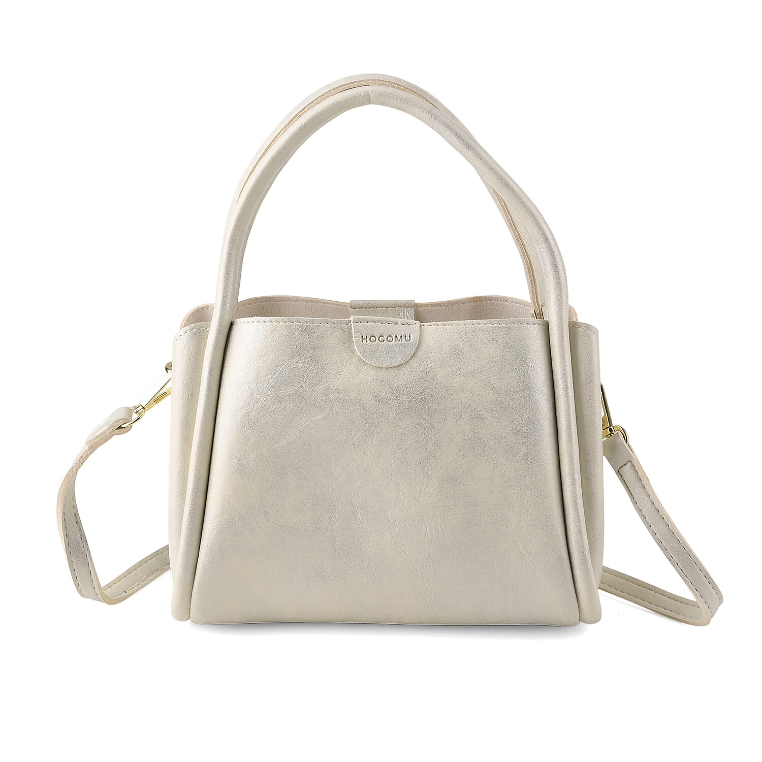 White Genuine Leather Phone Bag