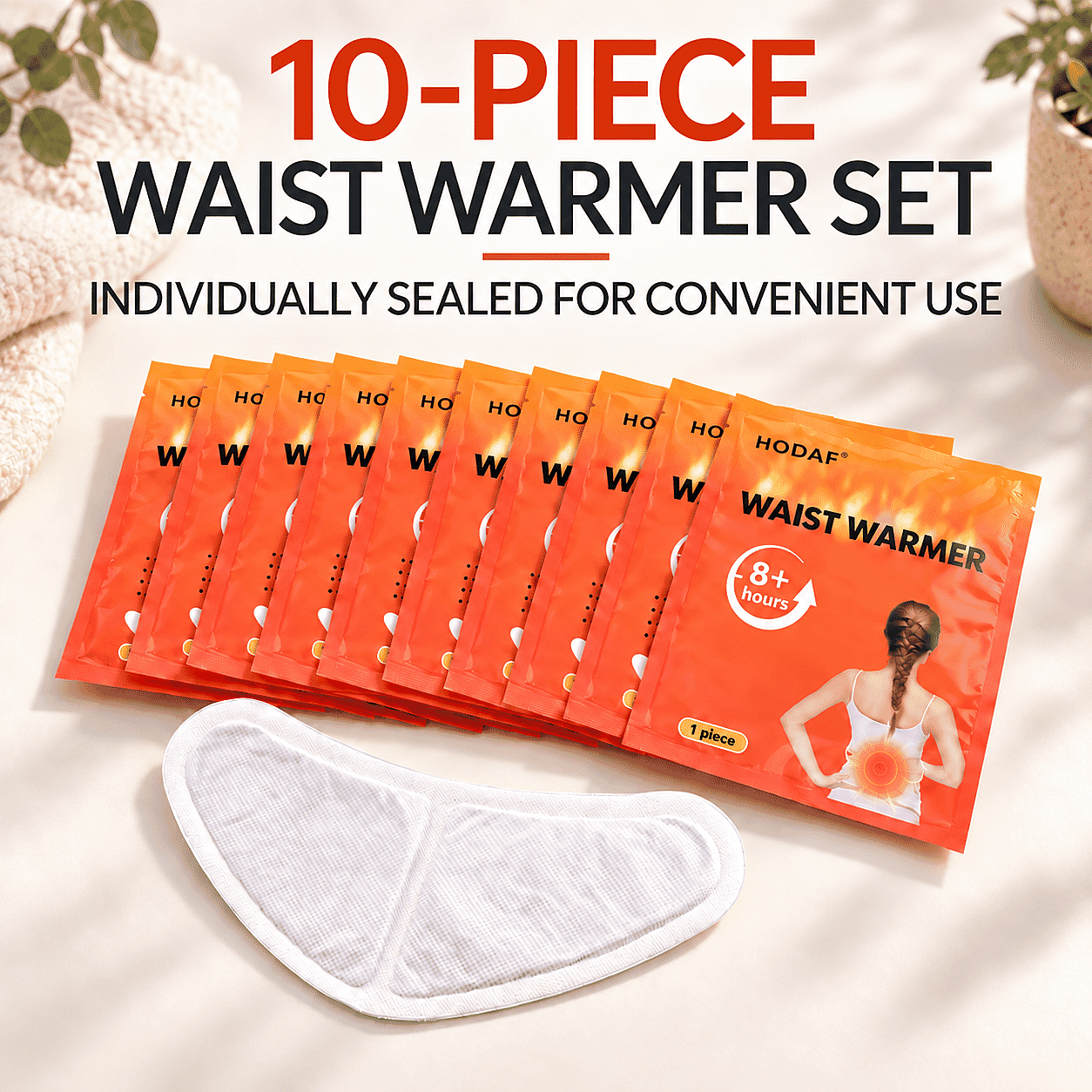 Set of 10pcs White Waist Warm Patch