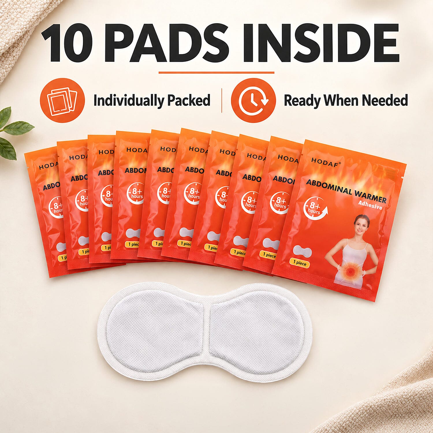 Set of 10pcs White Abdomen Warm Patch