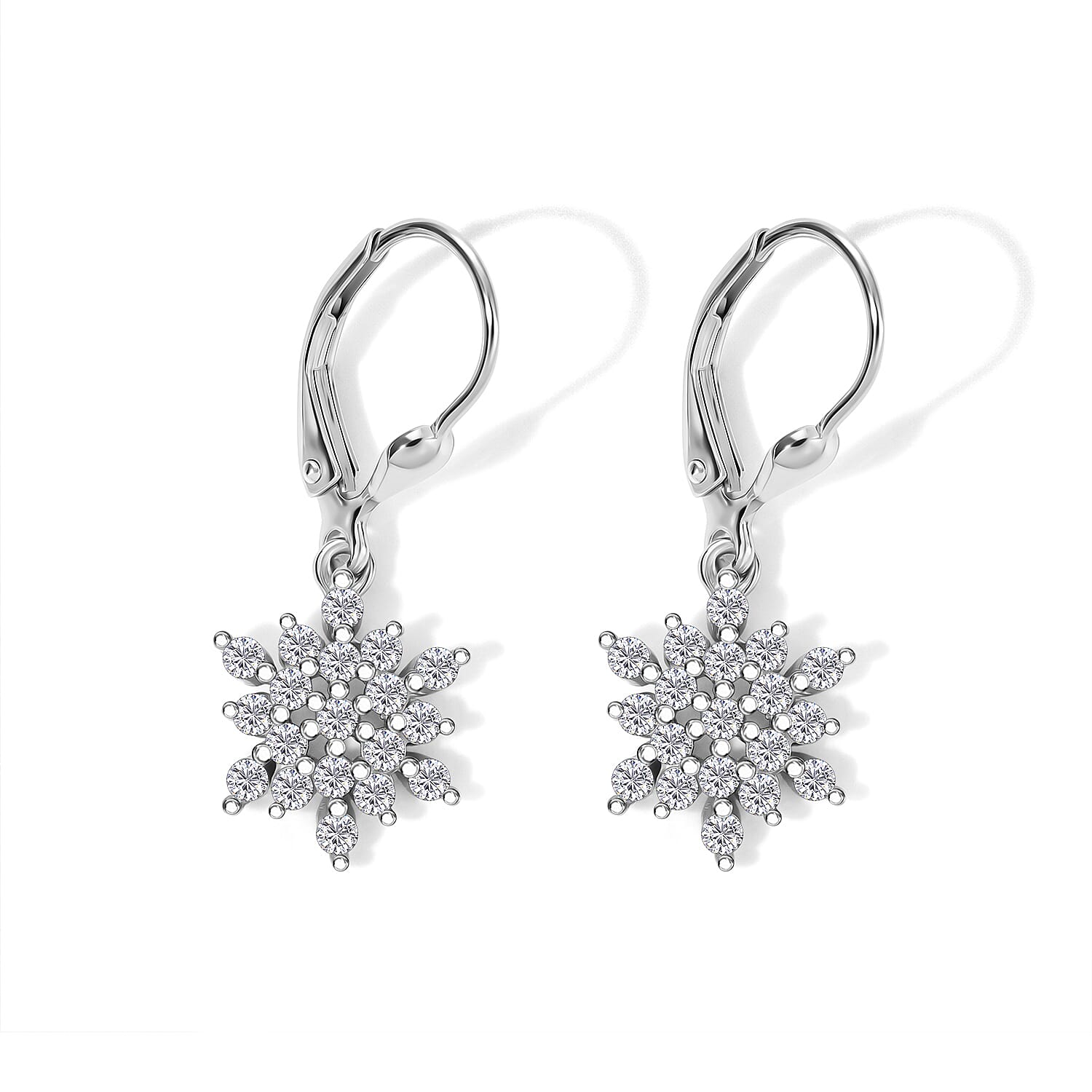 D'Joy Moissanite 0.75 ctw Earrings in Rhodium Over Sterling Silver