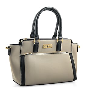 Closeout Beverly Hills Polo Club Grey Faux Leather Satchel