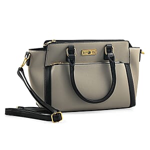 Closeout Beverly Hills Polo Club Grey Faux Leather Satchel