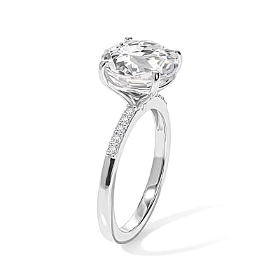 D'Joy White Topaz and White Zircon 4.35 ctw Ring in Rhodium Over Sterling Silver (Size 6.0)