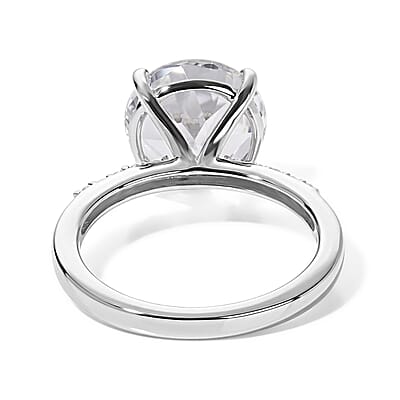 D'Joy White Topaz and White Zircon 4.35 ctw Ring in Rhodium Over Sterling Silver (Size 6.0)